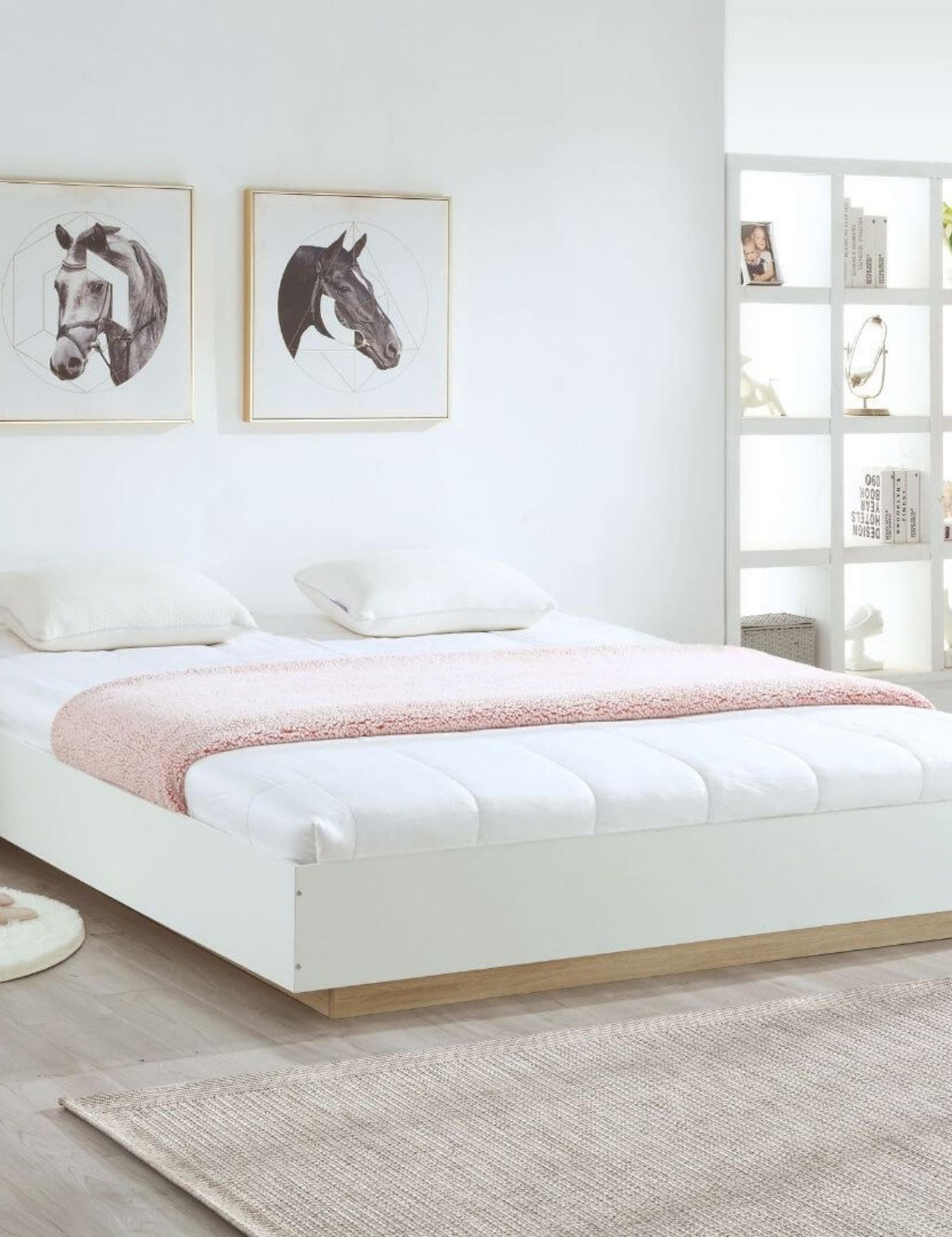 Furniture > Bedroom Aiden Industrial Contemporary White Oak Bed Base