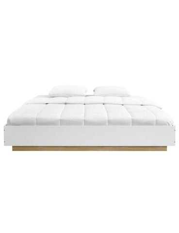 Furniture > Bedroom Aiden Industrial Contemporary White Oak Bed Base