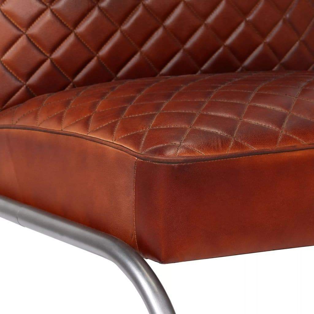 Armchair Dark Brown Genuine Leather