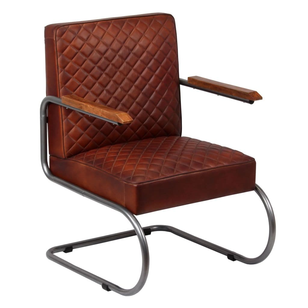 Armchair Dark Brown Genuine Leather