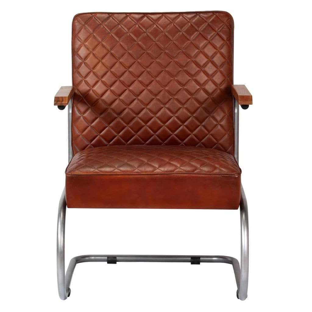 Armchair Dark Brown Genuine Leather