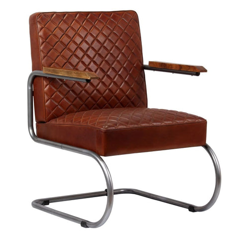 Armchair Dark Brown Genuine Leather