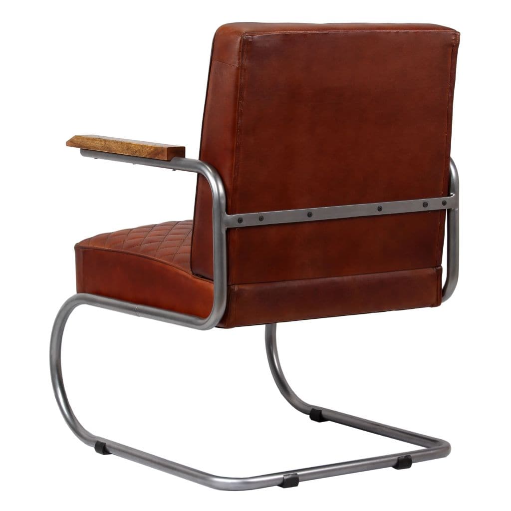 Armchair Dark Brown Genuine Leather