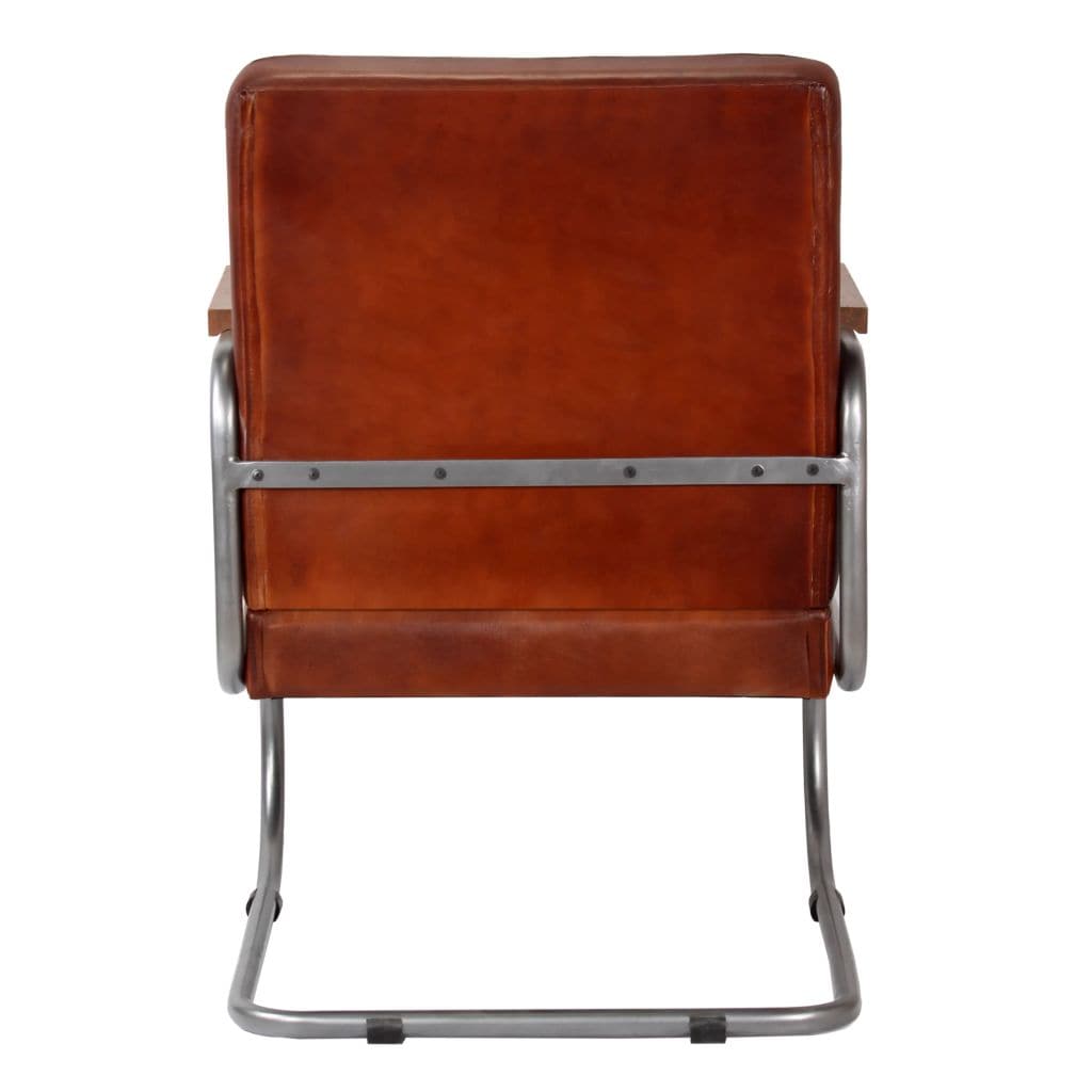 Armchair Dark Brown Genuine Leather