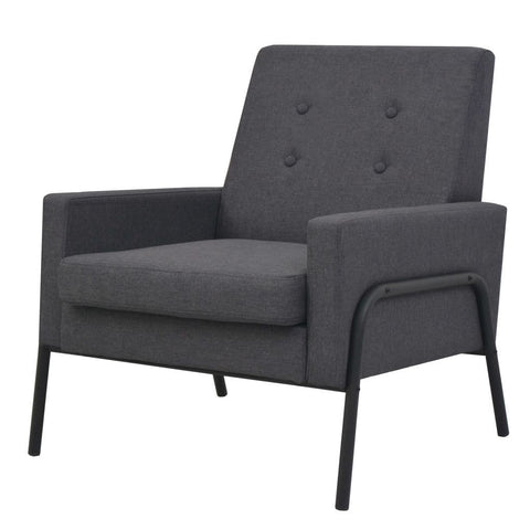 Armchair Dark Grey Steel and Fabric