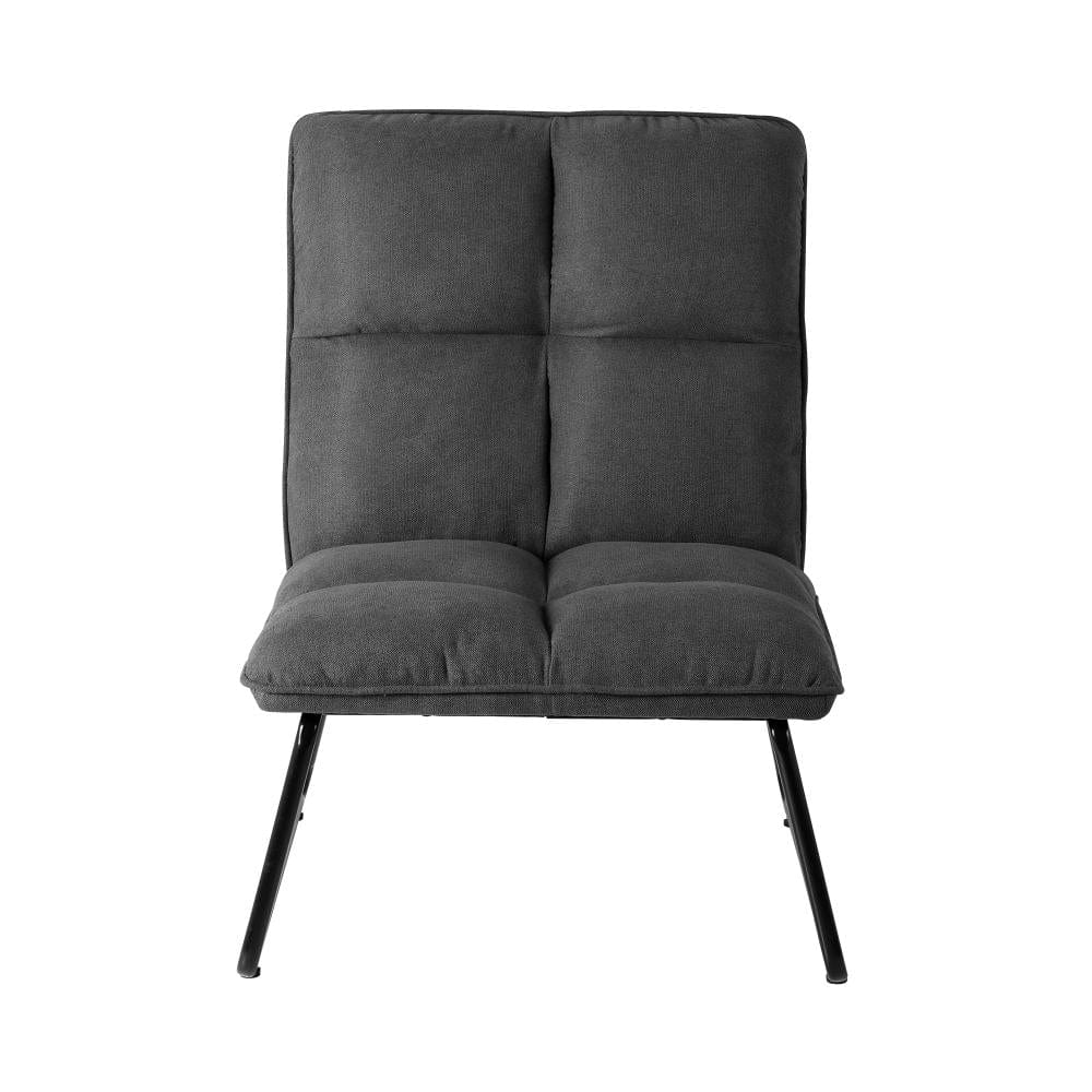 Armchair Lounge Chair Accent Chairs Linen Fabric Upholstered Dark Grey/Light Grey