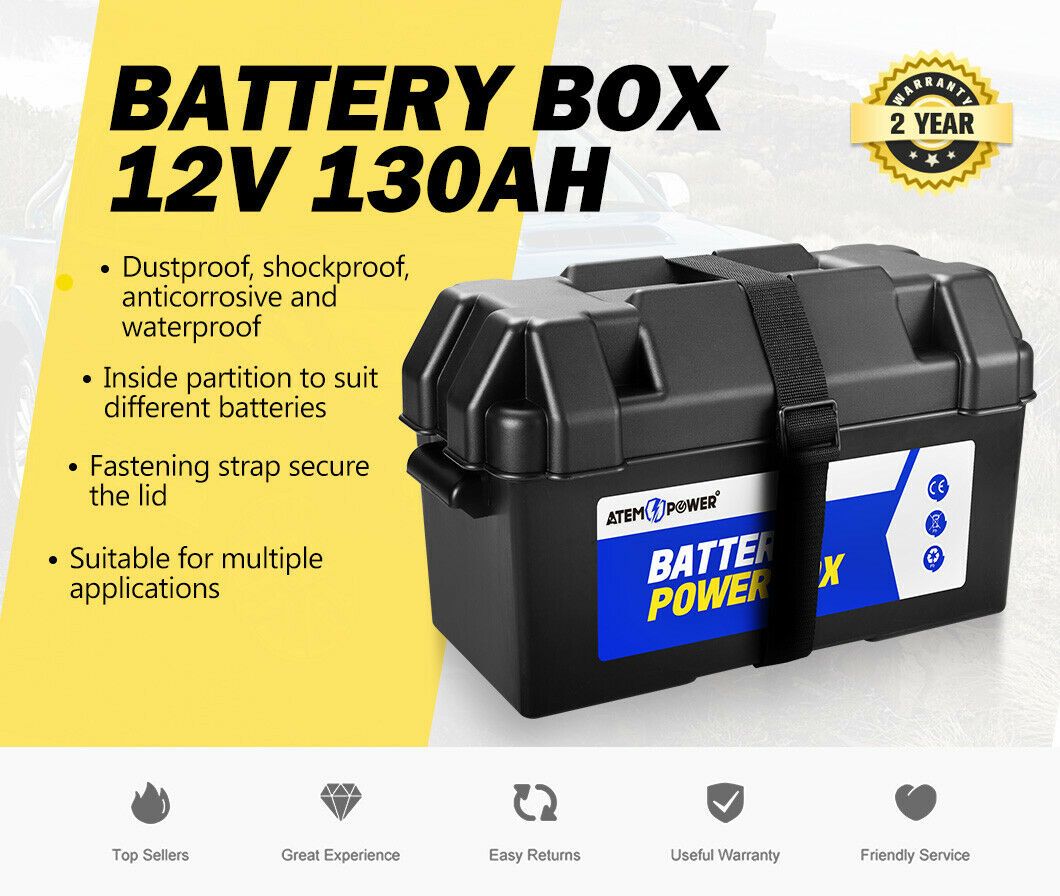 ATEM POWER AGM Battery Box Dual System 12V 24V 100 120 130 135 145AH Universal