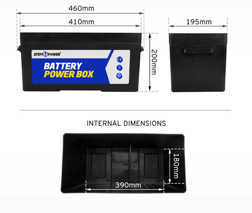 ATEM POWER AGM Battery Box Dual System 12V 24V 100 120 130 135 145AH Universal