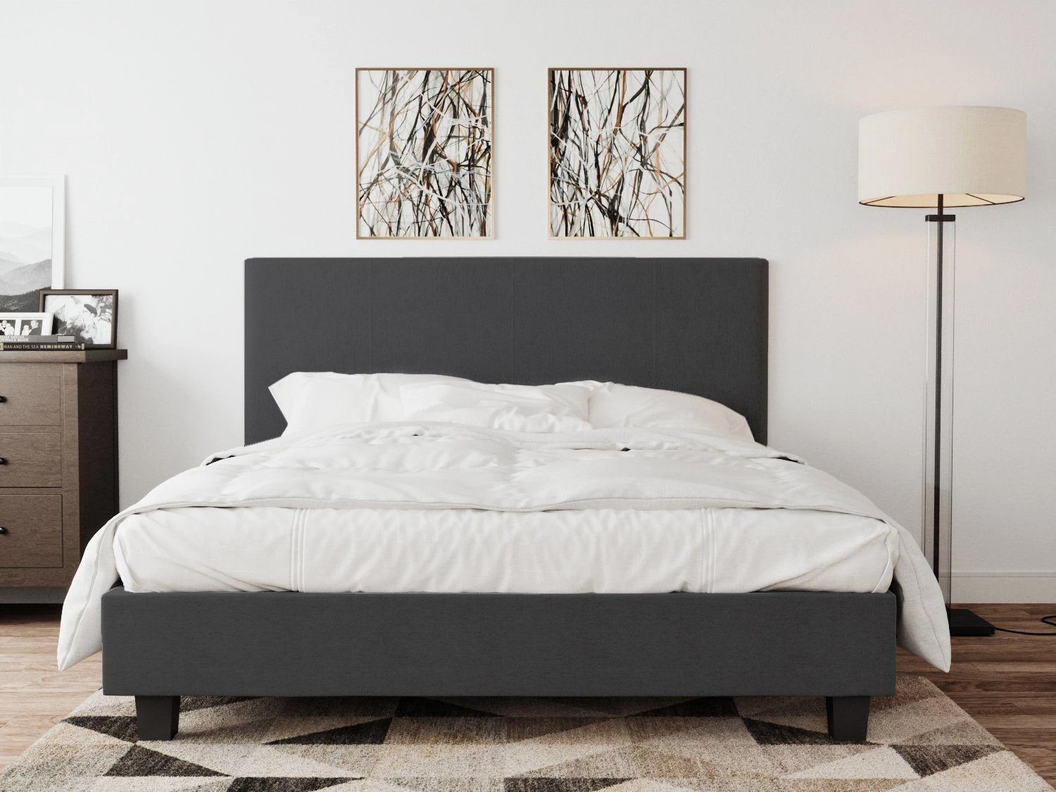 Bed Frame Bed frame charcoal king