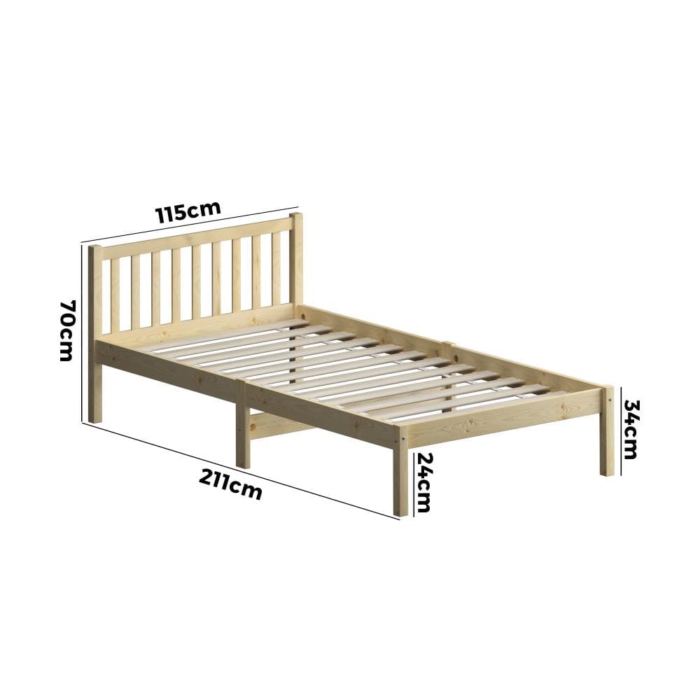 Bed Frame King Single Size Wood Timber Mattress Base Platform Headboard