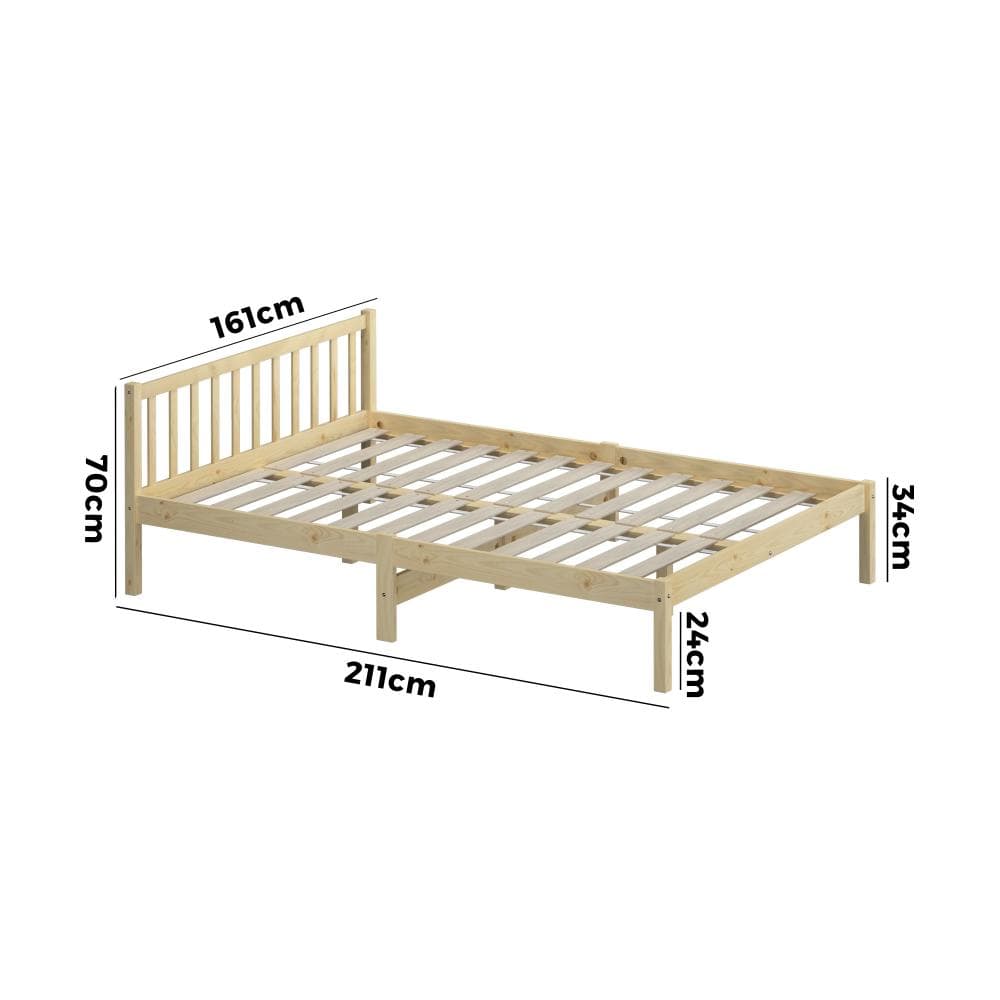 Bed Frame Queen Size Wooden Timber Mattress Base Solid Wood Platform