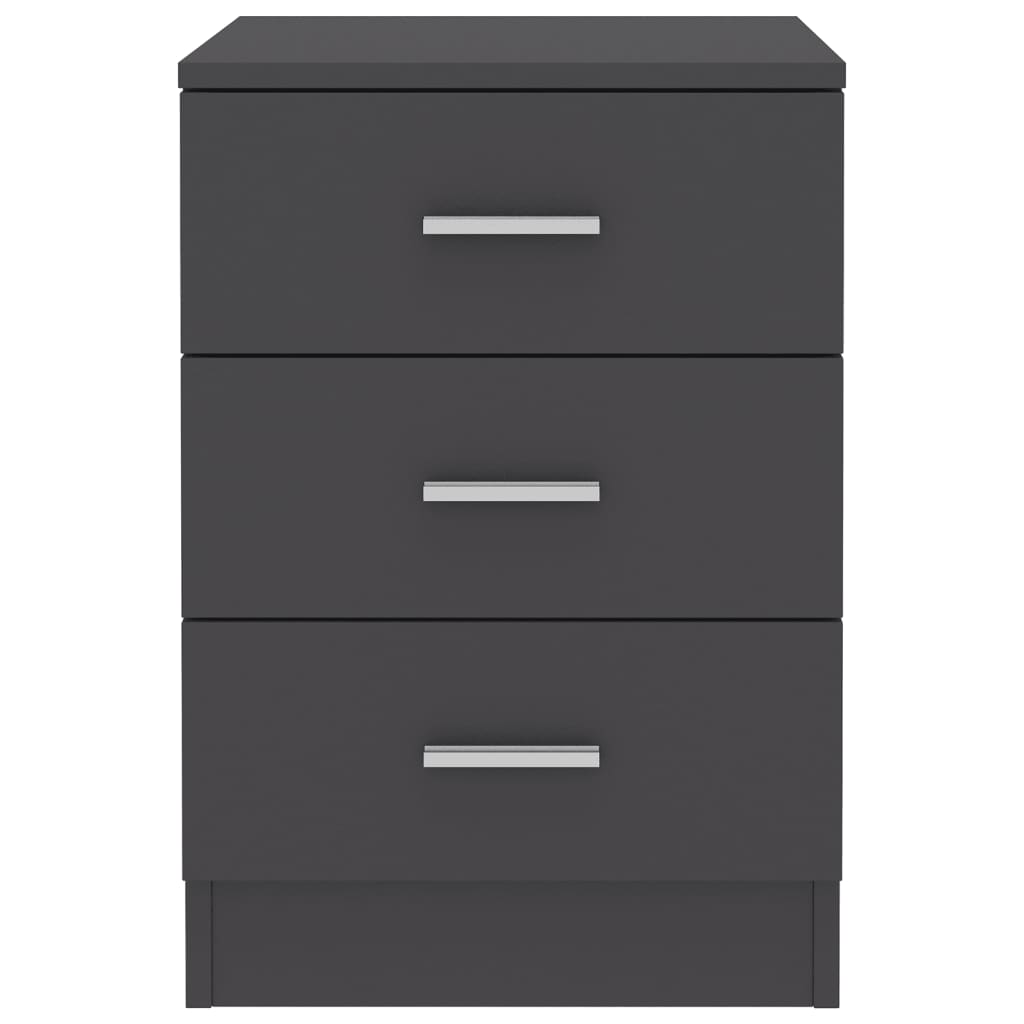 Bedside Cabinet Grey 38x35x56 cm Chipboard