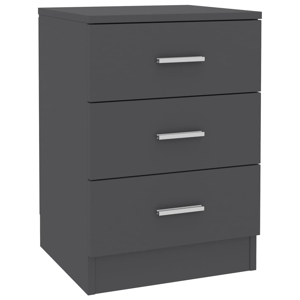 Bedside Cabinet Grey 38x35x56 cm Chipboard