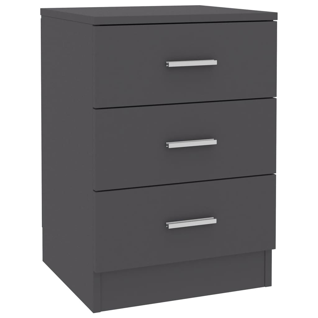 Bedside Cabinets 2 pcs Grey 38x35x56 cm Chipboard