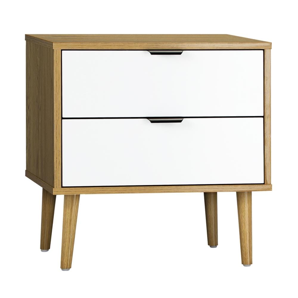 Bedside Tables 2 Drawers Side Table Nightstand Storage Cabinet