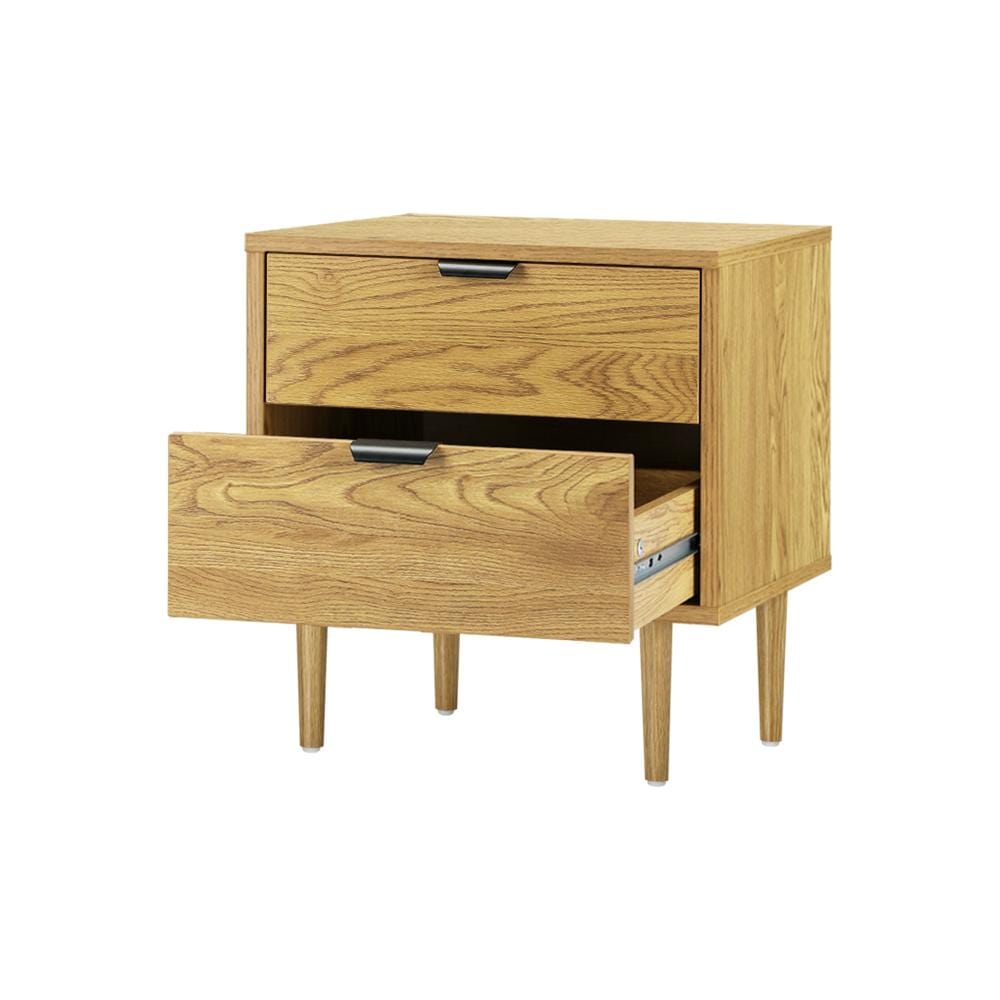 Bedside Tables Side Table 2 Drawers Bedroom Furniture Storage Cabinet