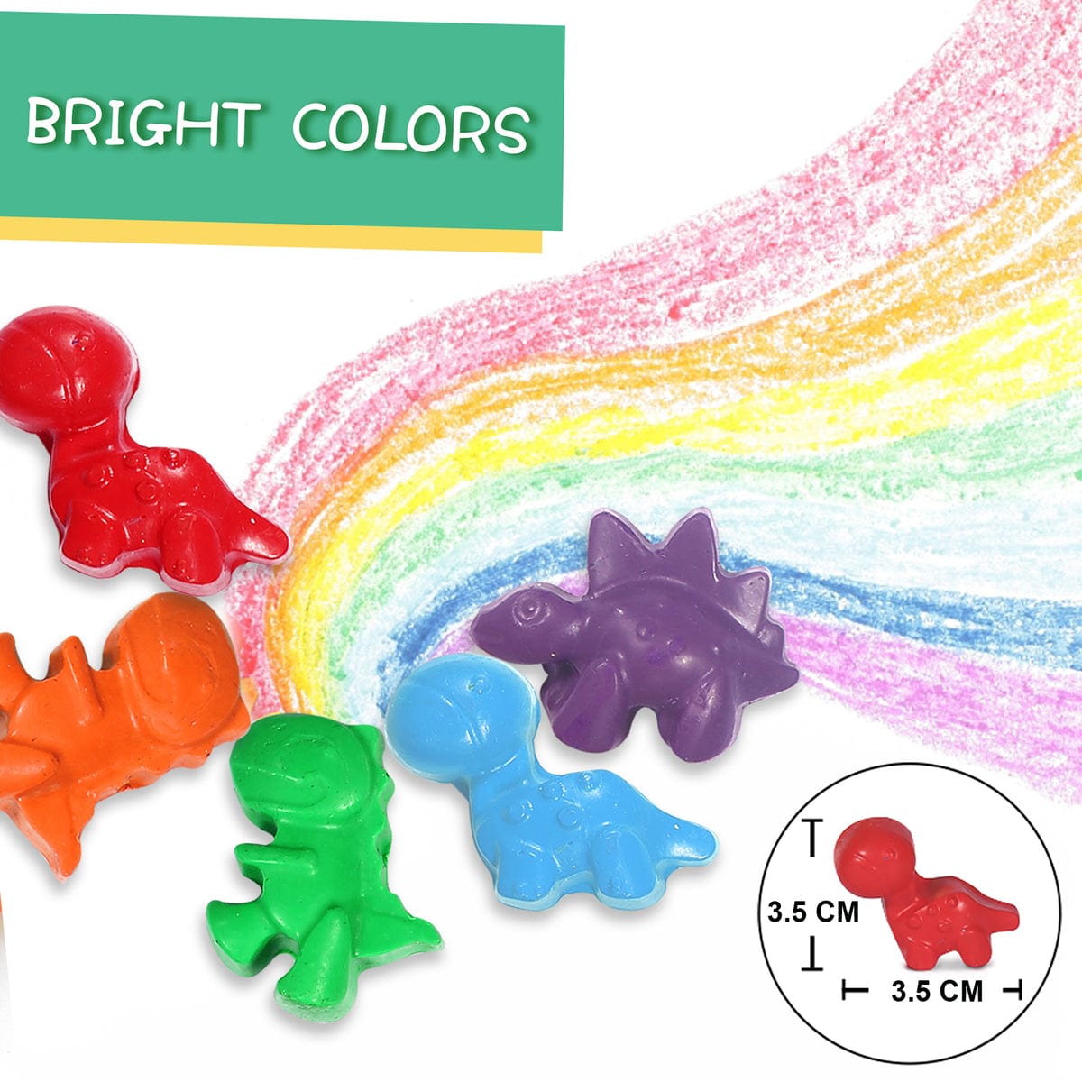 Beeswax Crayons Boxed-Cute Dinosaurs 12 Colours