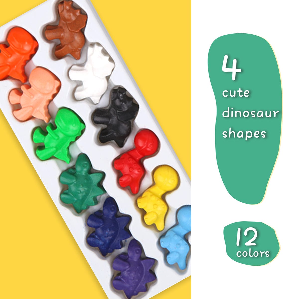 Beeswax Crayons Boxed-Cute Dinosaurs 12 Colours