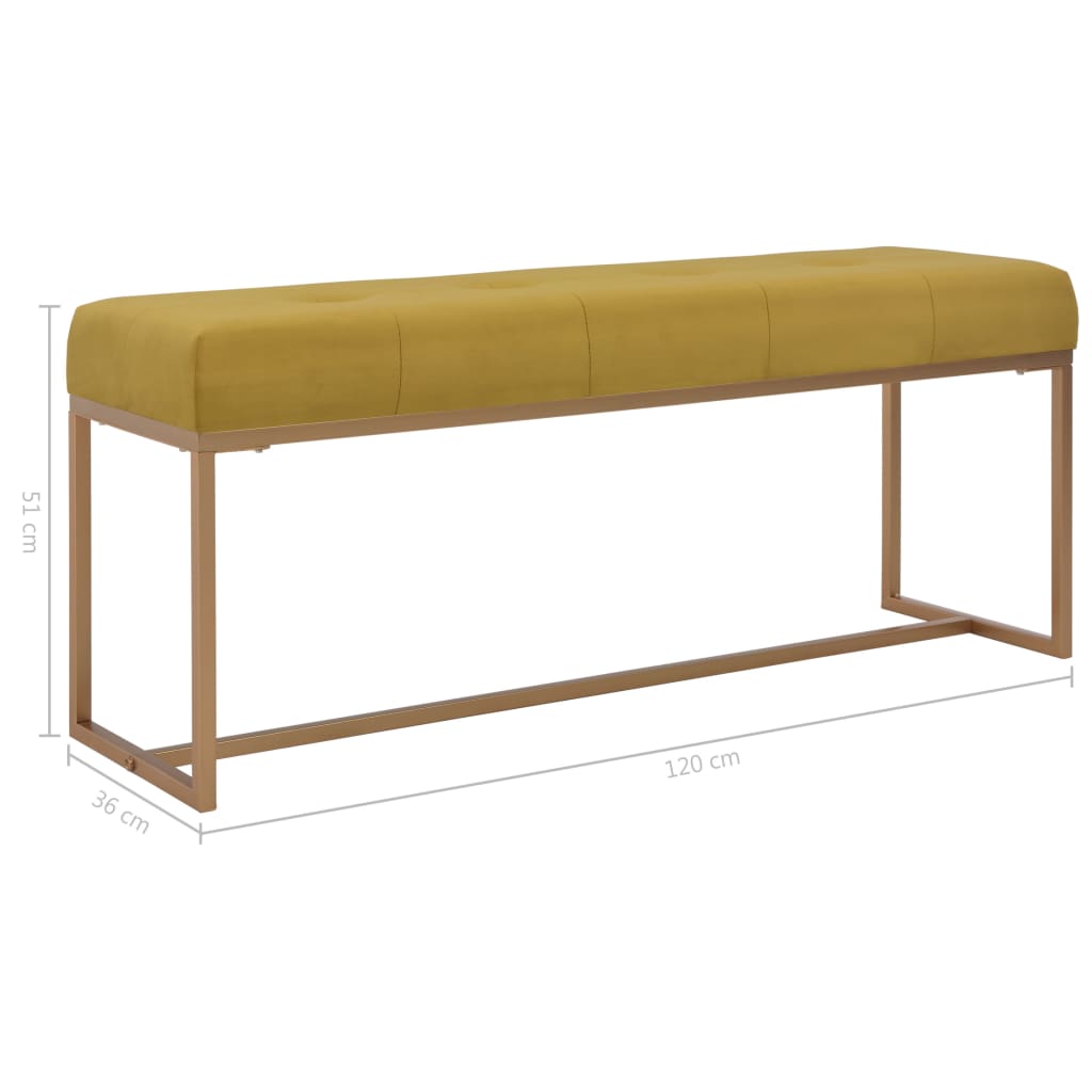 Bench 120 cm Mustard Velvet