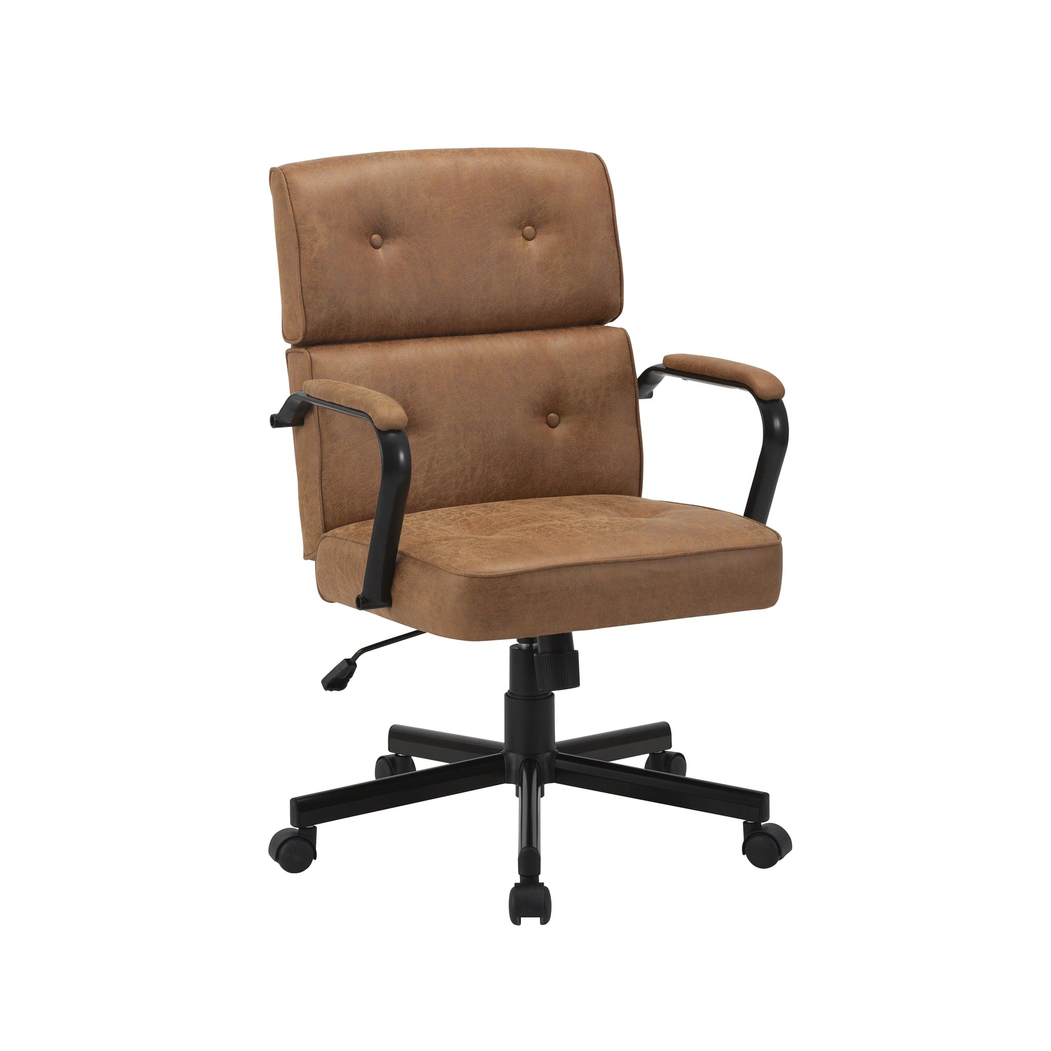 Beverly Home Office Chair In Black PU/Brown Fabric