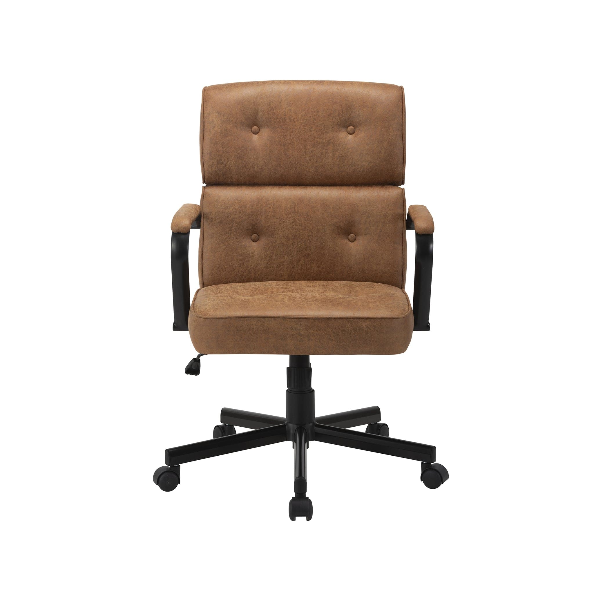 Beverly Home Office Chair In Black PU/Brown Fabric