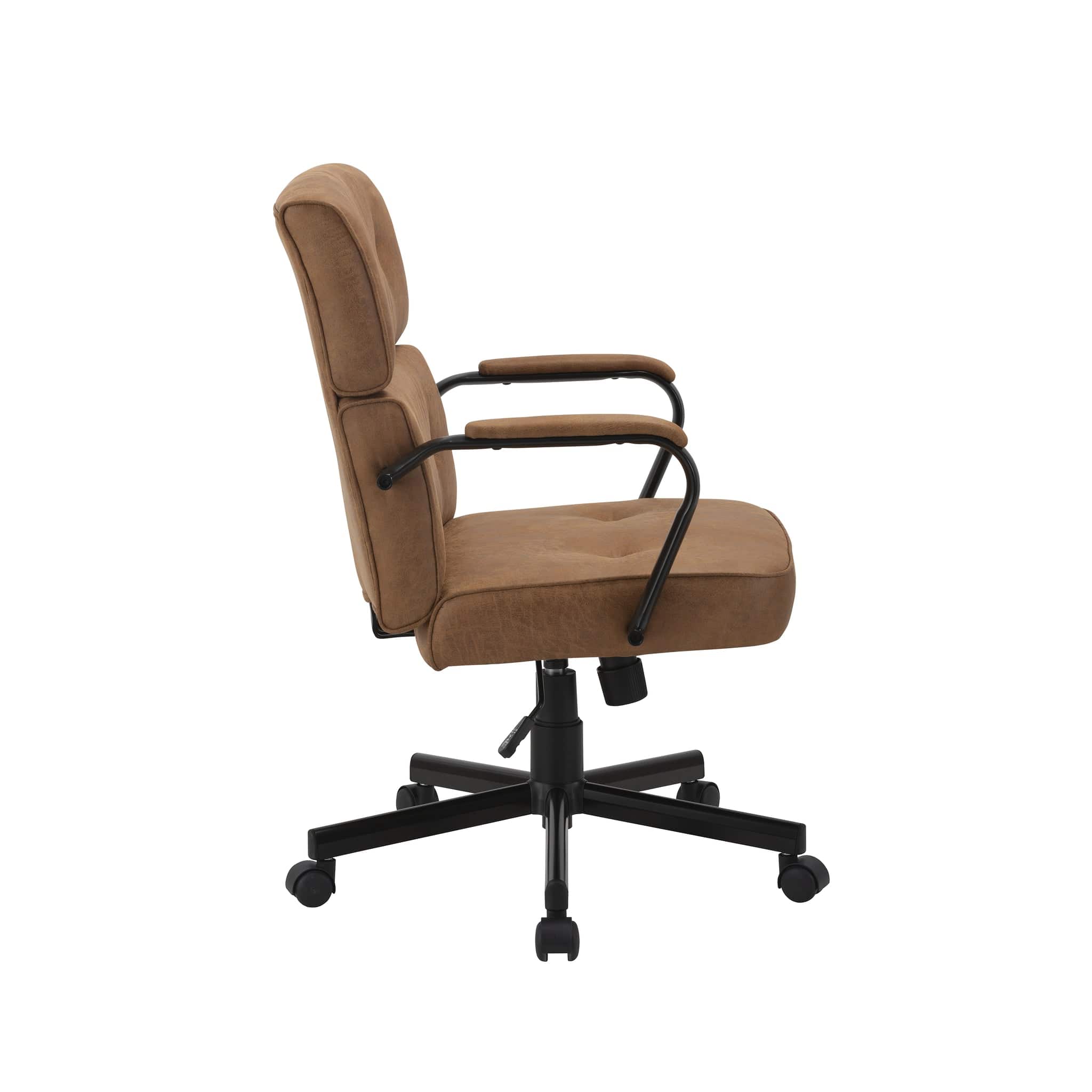 Beverly Home Office Chair In Black PU/Brown Fabric