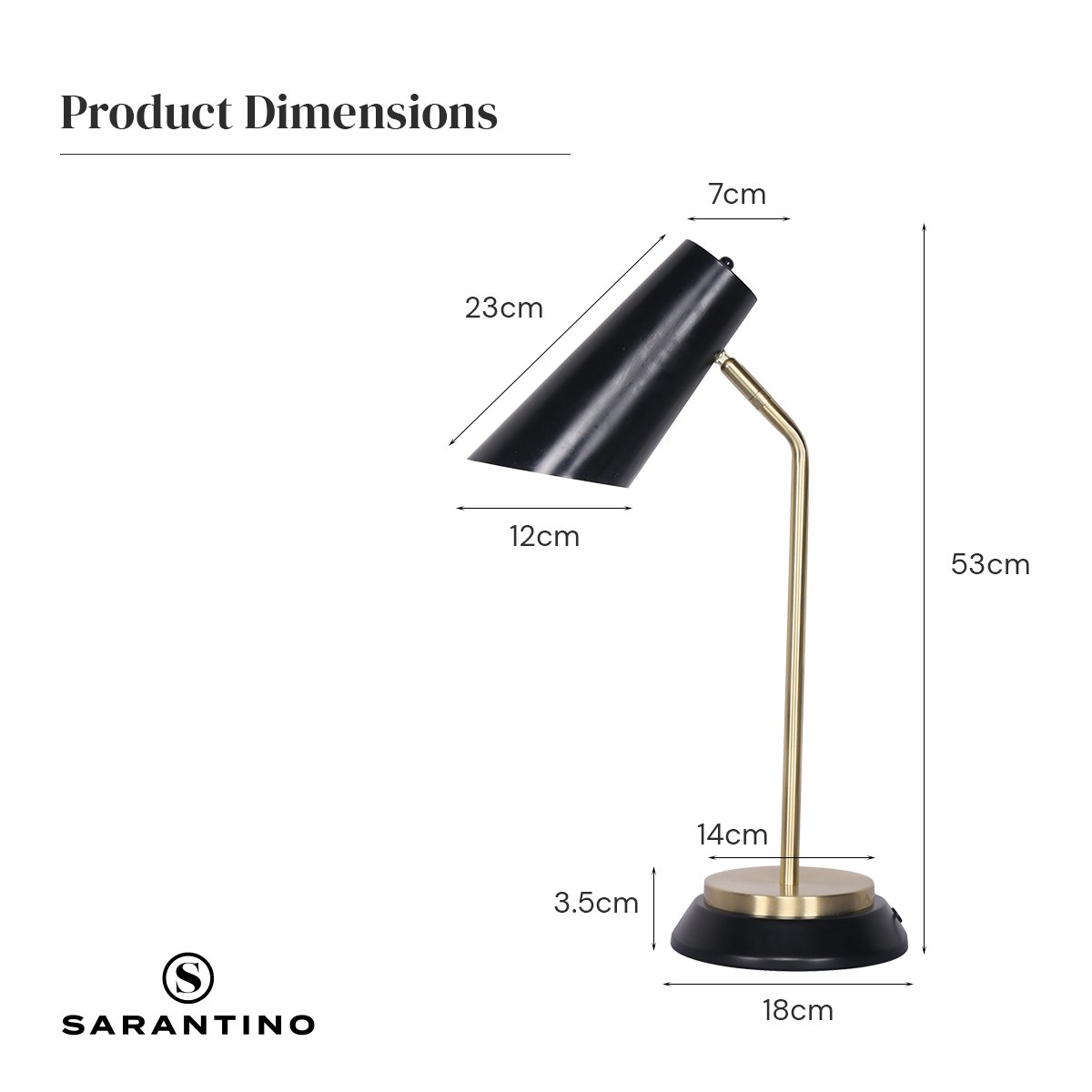 Black/Brass Table Lamp