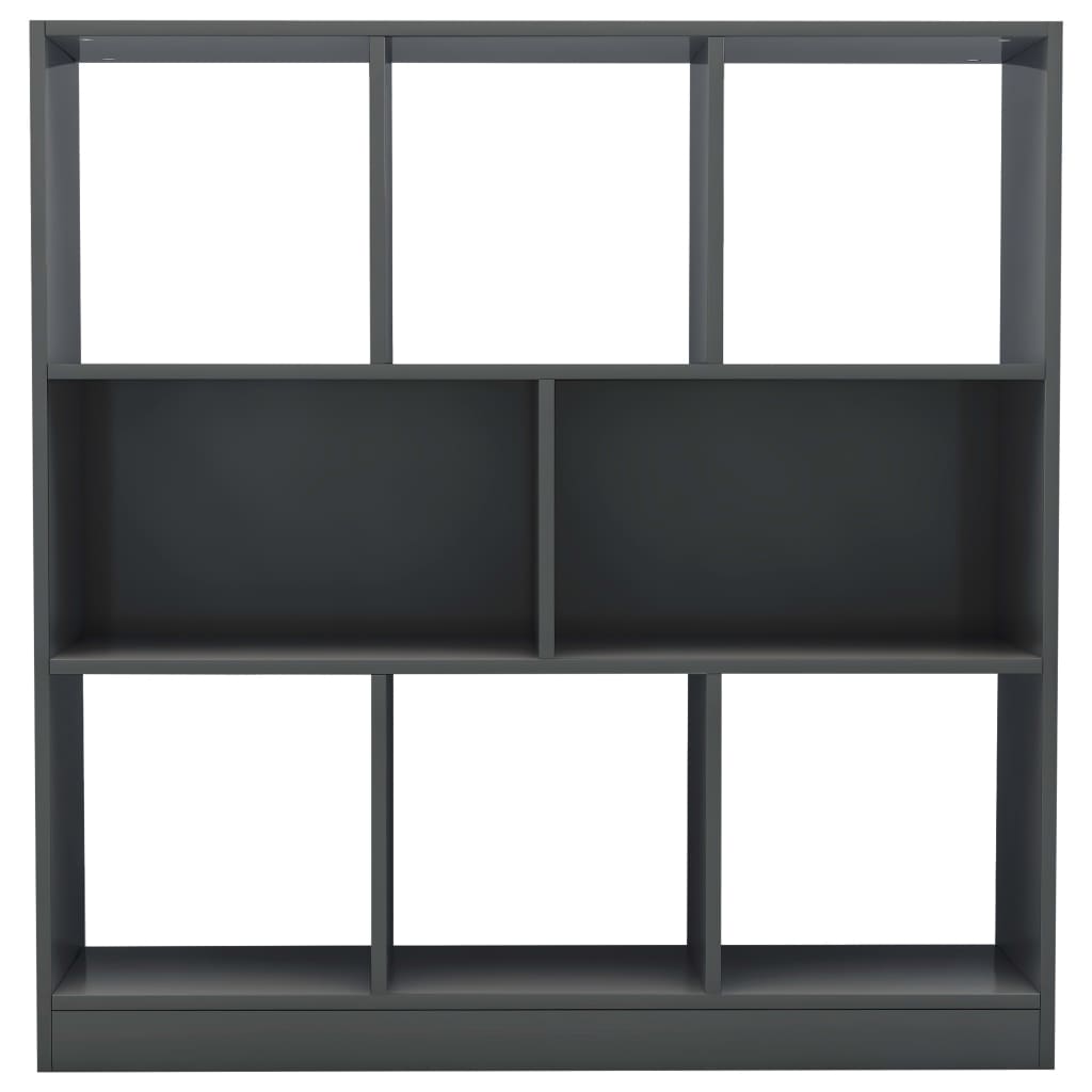 Book Cabinet High Gloss Grey 97.5x29.5x100 cm Chipboard