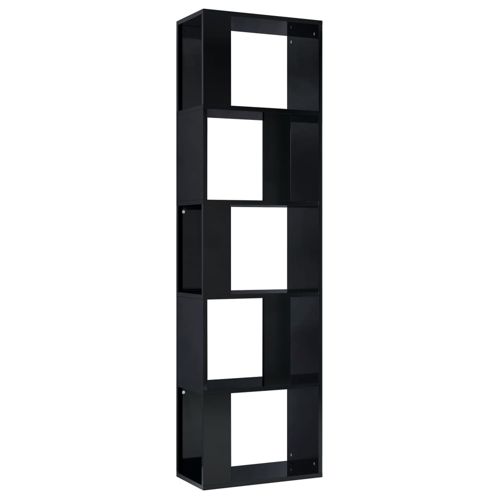 Book Cabinet/Room Divider High Gloss Black 45x24x159 cm Chipboard