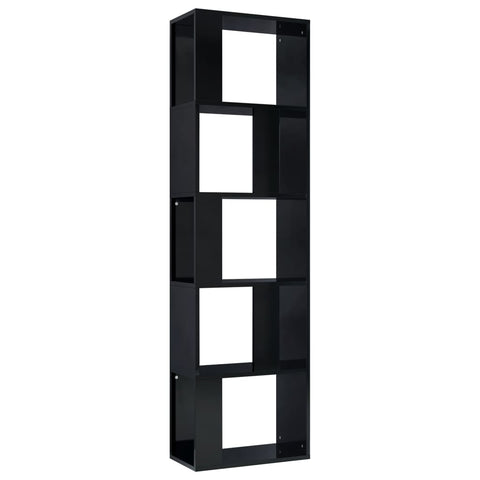 Book Cabinet/Room Divider High Gloss  Black Chipboard