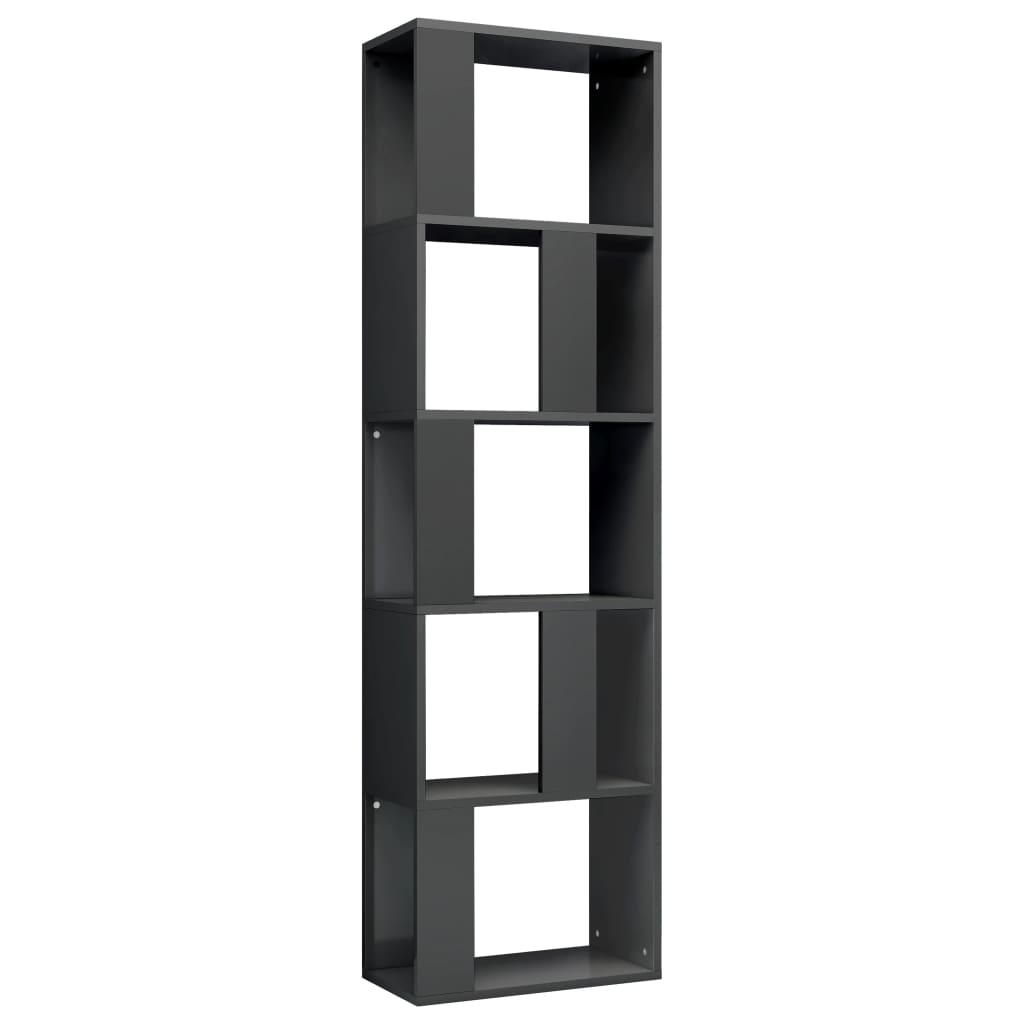 Book Cabinet/Room Divider High Gloss Grey 45x24x159 cm Chipboard