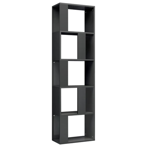Book Cabinet/Room Divider High Gloss Grey  Chipboard