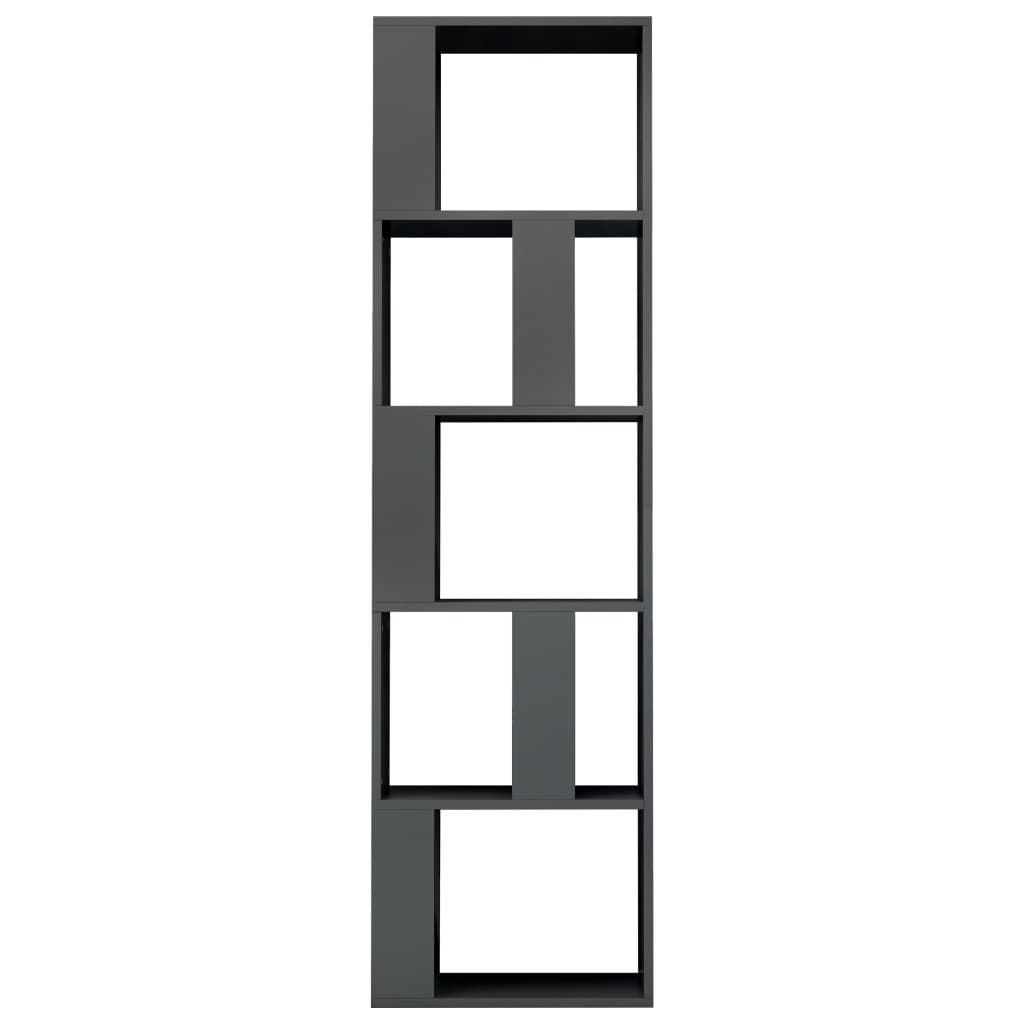 Book Cabinet/Room Divider High Gloss Grey 45x24x159 cm Chipboard