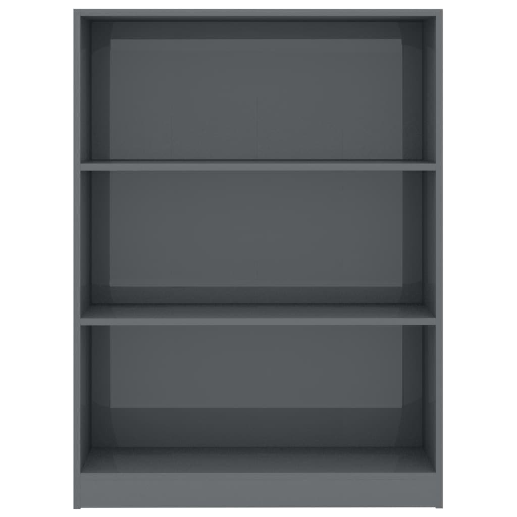 Bookshelf High Gloss Grey 80x24x108 cm Chipboard