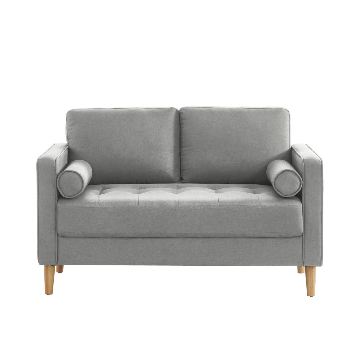 Furniture > Sofas Cassandra 2 Seater Sofa Loveseat Couch Light Grey