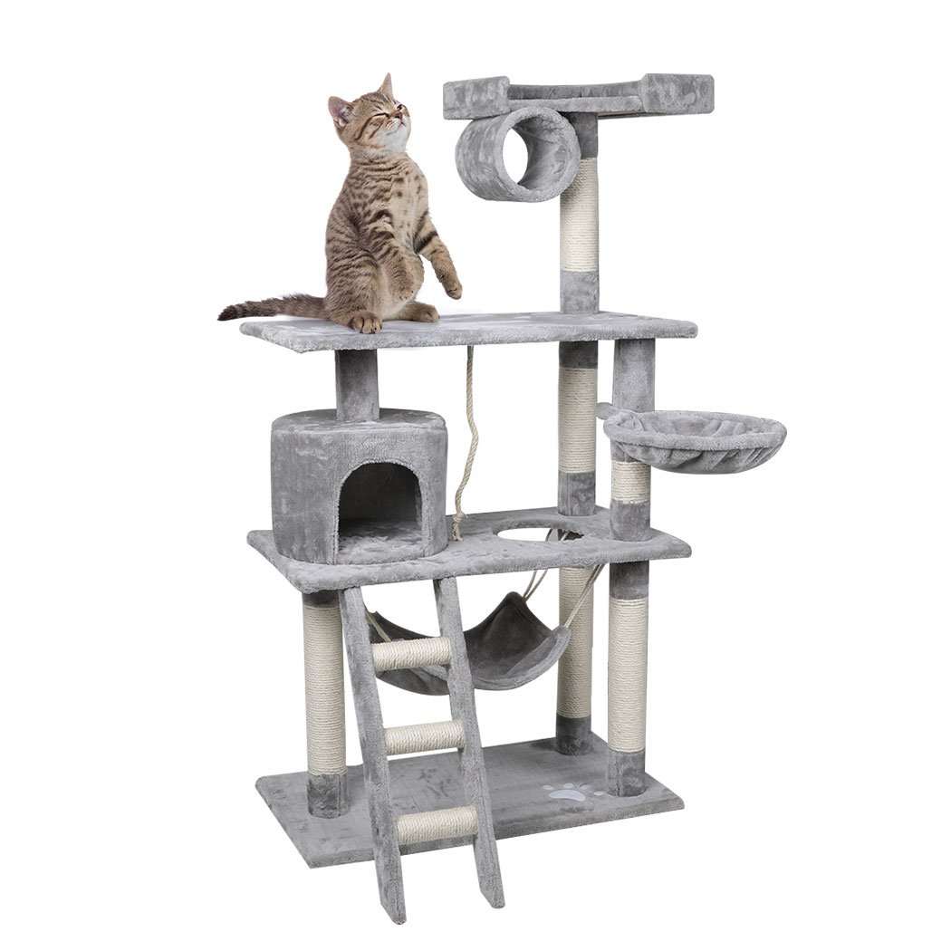 Cat Tree Cat Tree Beastie Scratching Post Pet Scratcher Condo Tower 140cm Grey