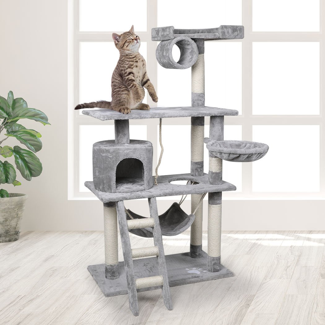 Cat Tree Cat Tree Beastie Scratching Post Pet Scratcher Condo Tower 140cm Grey