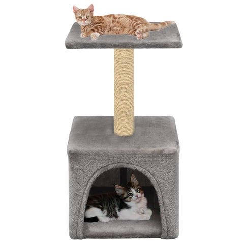 vidaxl20- Cat Tree with Sisal Scratching Post 55 cm Grey