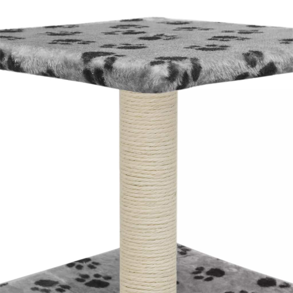 vidaxl20- Cat Tree with Sisal Scratching Post 55 cm Grey Paw Print