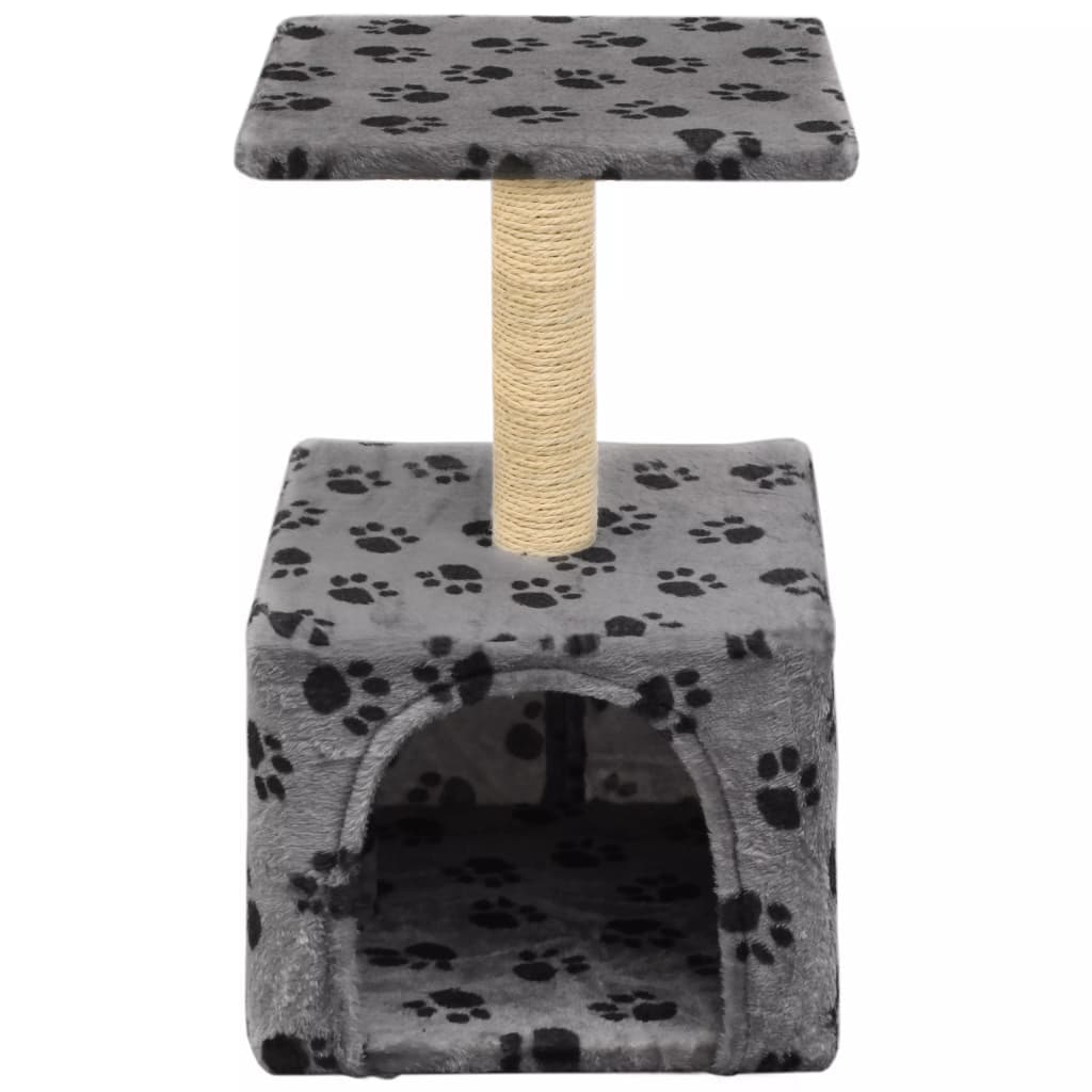 vidaxl20- Cat Tree with Sisal Scratching Post 55 cm Grey Paw Print