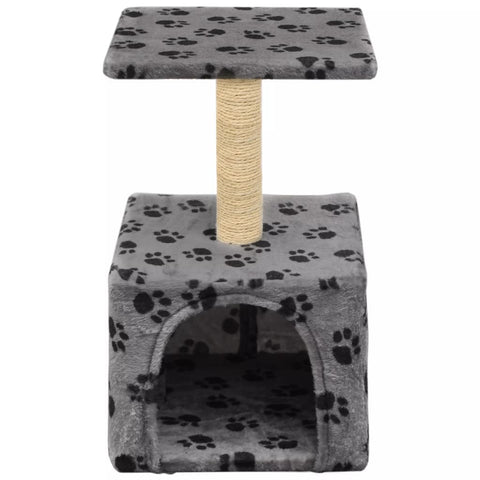 Cat Tree with Sisal Scratching Post 55 cm Grey Paw Print