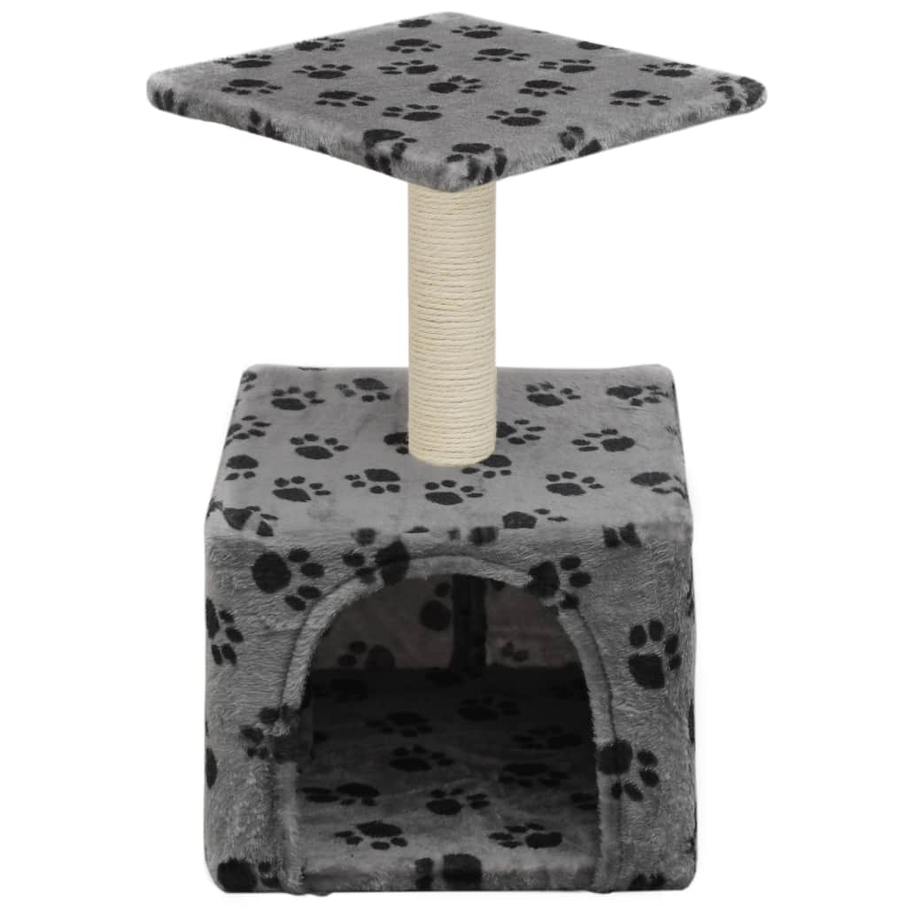 vidaxl20- Cat Tree with Sisal Scratching Post 55 cm Grey Paw Print