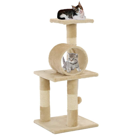 vidaxl20- Cat Tree with Sisal Scratching Posts 65 cm Beige