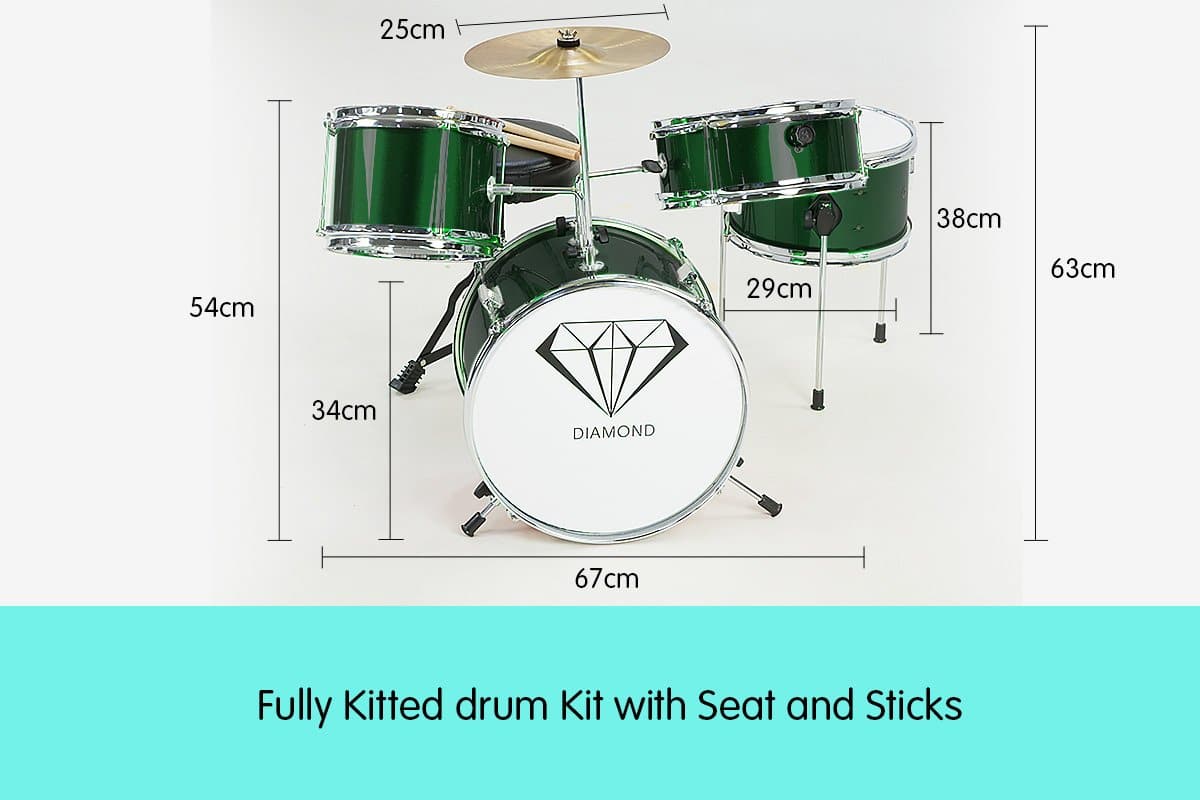 Children's 4pc Drumkit - Green