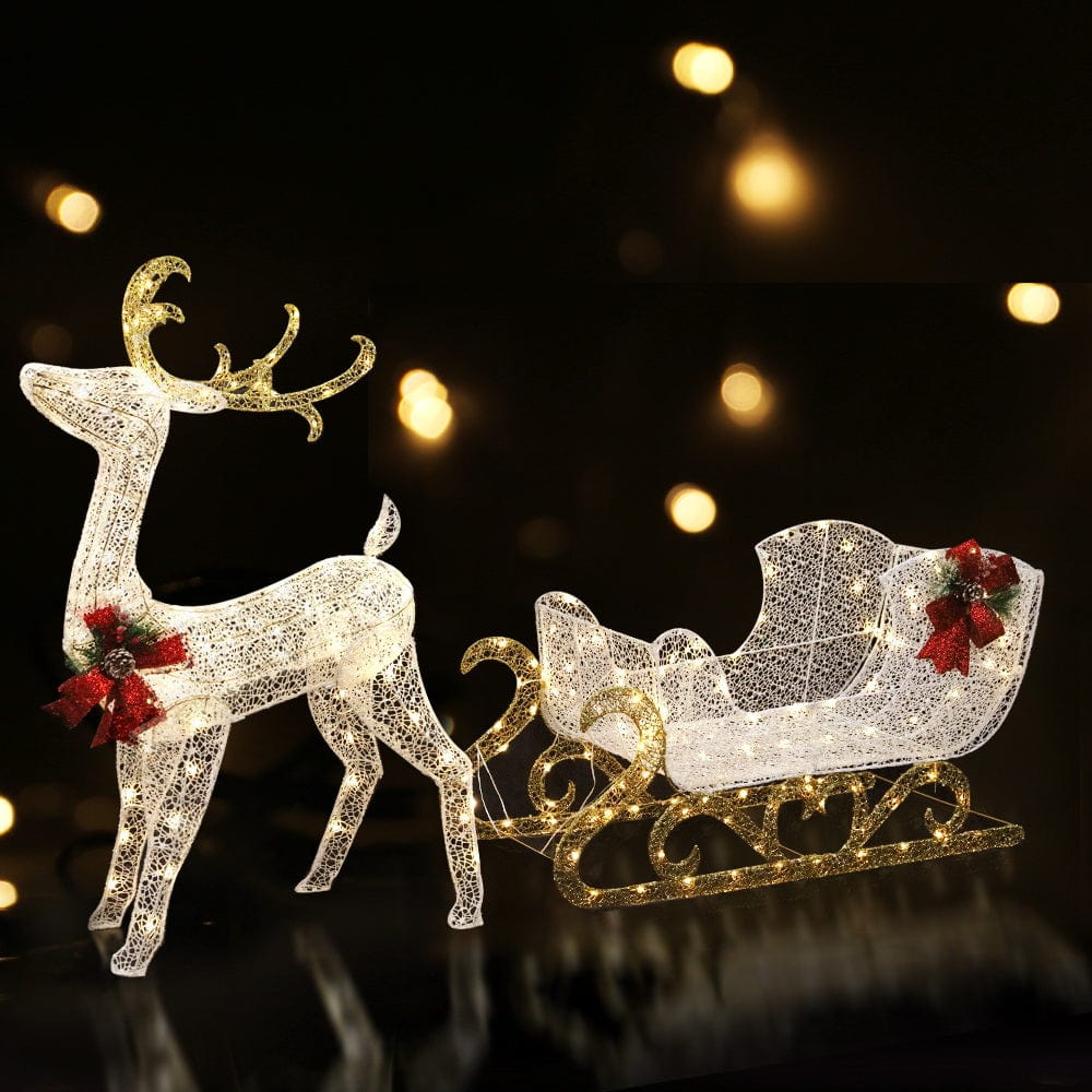 Christmas Lights Motif LED Rope Light Reindeer Sleigh Xmas Decor