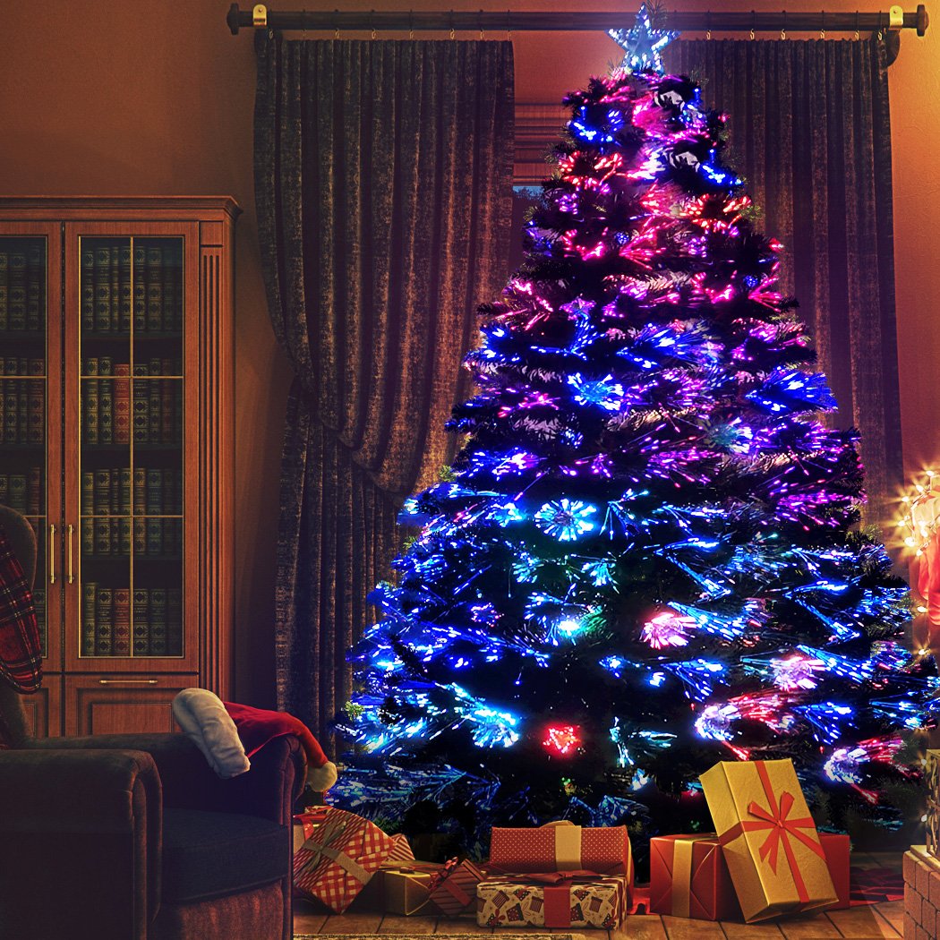 Christmas Christmas Tree 2.4M 8Ft Xmas Decorations Fibre Optic Multicolour Lights
