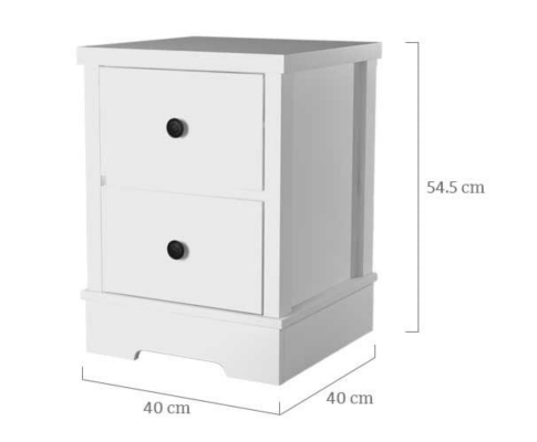 Coastal Style Bedside Table-White