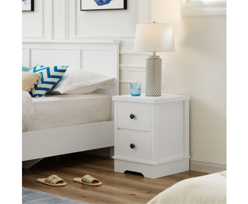 Coastal Style Bedside Table-White