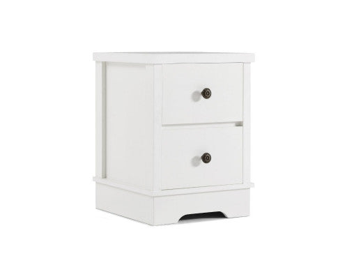 Coastal Style Bedside Table-White