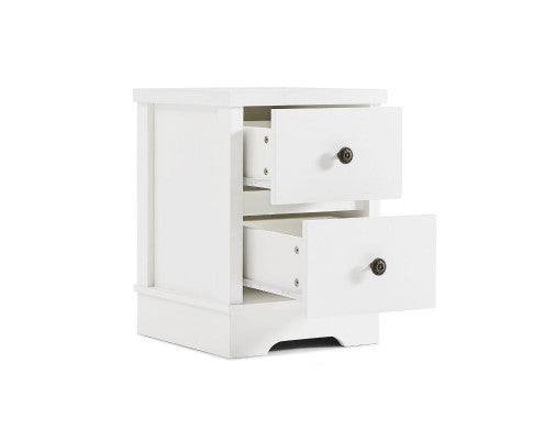 Coastal Style Bedside Table-White